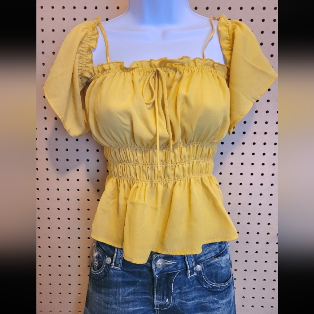 Sunny Yellow Ruffled Women's Blouse